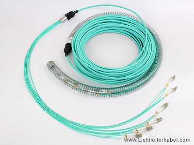 LWL Kabel mit 12 Fasern und LC Steckern