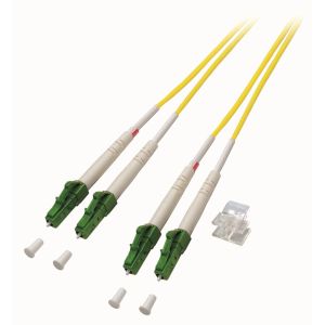 CONBIC® LWL Glasfaser-Kabel LC/APC auf SC/UPC Stecker 3m OS2 gelb Lichtwellenleiter 3 Meter Simplex 9/125 Patchkabel 