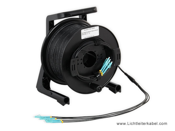armiertes LWL Kabel mit 4 Fasern auf Kabeltrommel mit Hilfswicklung
