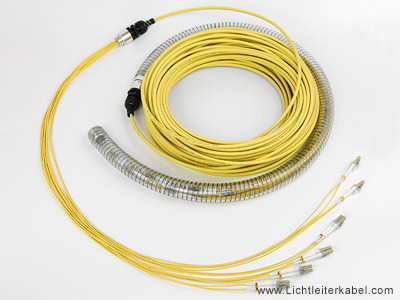Singlemode LWL Kabel mit 12 Fasern und LC Steckern
