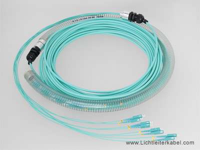 LWL Kabel mit 8 Fasern und SC Steckern