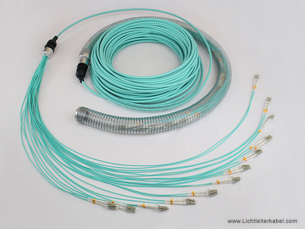 LWL Kabel mit 24 Fasern und LC Steckern