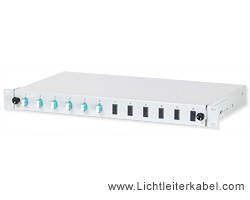 171703 - LWL Spleißbox 19" bestückt mit 6 LC duplex Kupplungen, geeignet für Multimode OM3