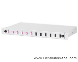 171704 - LWL Spleißbox 19" bestückt mit 6 LC duplex Kupplungen, geeignet für Multimode OM4