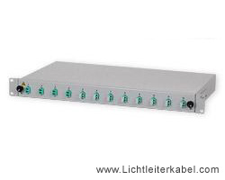 171713 - LWL Spleißbox 19" bestückt mit 12 LC duplex Kupplungen, geeignet für Multimode OM3