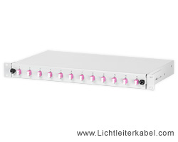 171714 - LWL Spleißbox 19" bestückt mit 12 LC duplex Kupplungen, geeignet für Multimode OM4