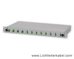 171716 - LWL Spleißbox 19" bestückt mit 12 LC duplex Kupplungen, geeignet für Multimode OM5