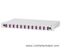 171744 - LWL Spleißbox 19" bestückt mit 12 SC duplex Kupplungen, geeignet für Multimode OM4