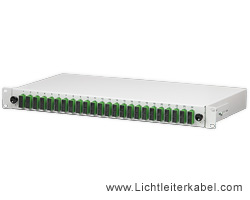 171755 - LWL Spleißbox 19" bestückt mit 24 SC/APC Kupplungen, geeignet für Singlemode OS1 und OS2