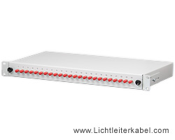 171774 - LWL Spleißbox 19" bestückt mit 24 ST simplex Kupplungen, geeignet für Multimode OM2, OM3, OM4