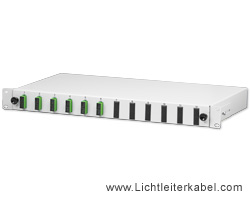 171825 - LWL Spleißbox 19" bestückt mit 6 SC/APC duplex Kupplungen, geeignet für Singlemode OS1 und OS2