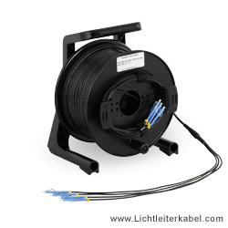 831007 - LWL Kabel 75m, armiert, Singlemode, 4 Fasern, LC auf Kabeltrommel mit Hilfswicklung