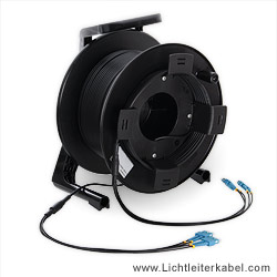 831140 - LWL Kabel 400m, armiert, Singlemode, 4 Fasern, SC auf Kabeltrommel mit Hilfswicklung